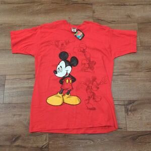 VTG Disney Mickey Unlimited Adult XL Shirt Mickey Mouse Disneyland Sketch Red
